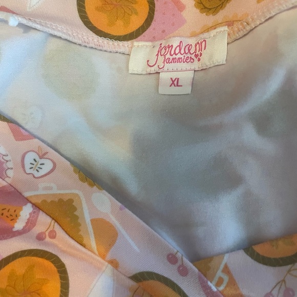 Pajama set fall orange & pies them long sleeve vneck size XL very soft material - Picture 6 of 6